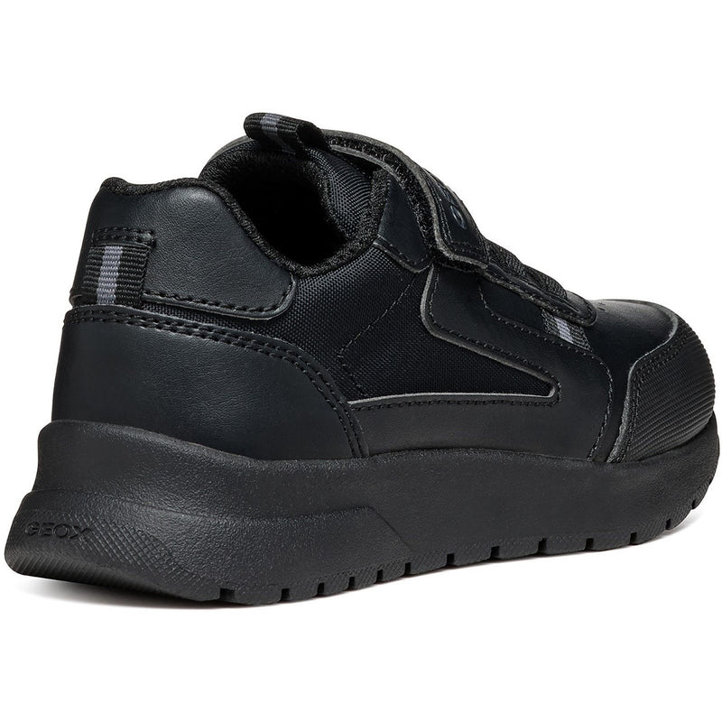 Junior Boys Geox BRIEZEE Black School Shoes - Black