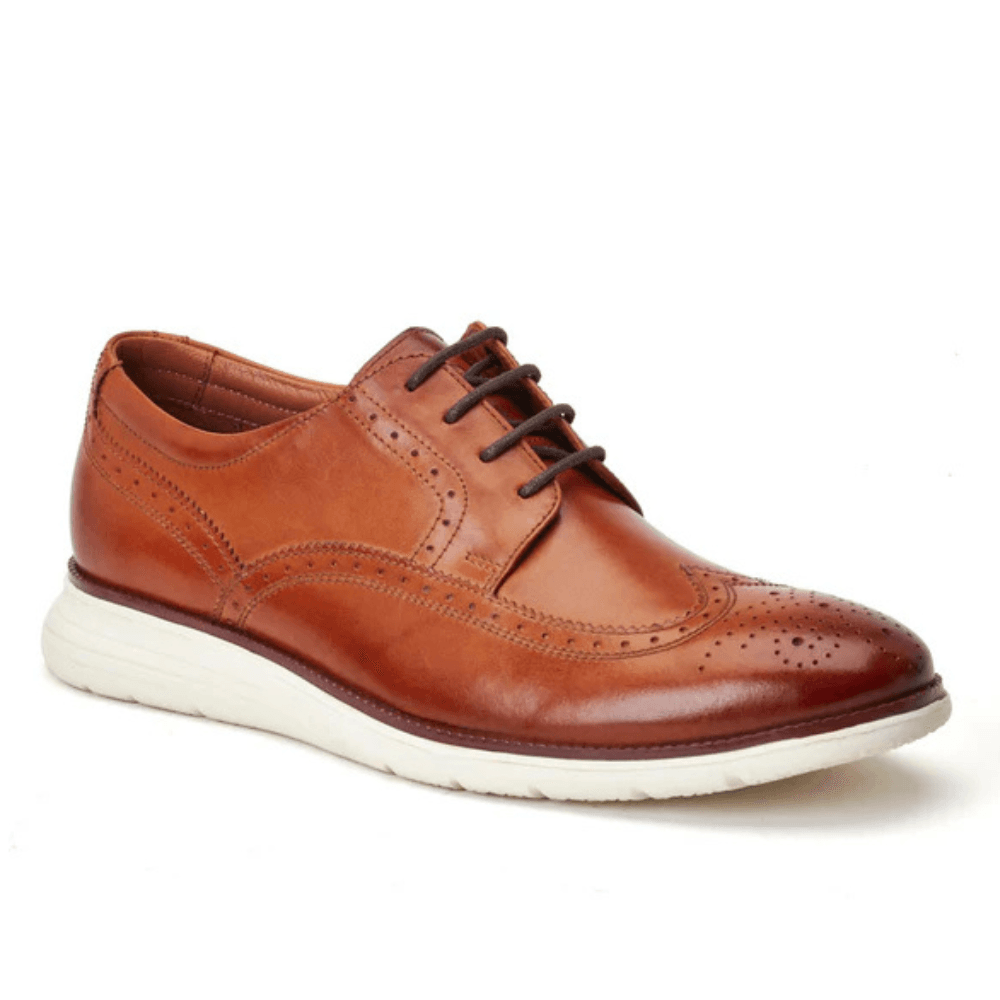 Mens Base London Flight Washed Leather Brogue Shoes