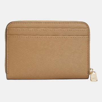 Womens Tommy Hilfiger Safari Canvas Beige Modern Compact Zip Around Purse - Beige