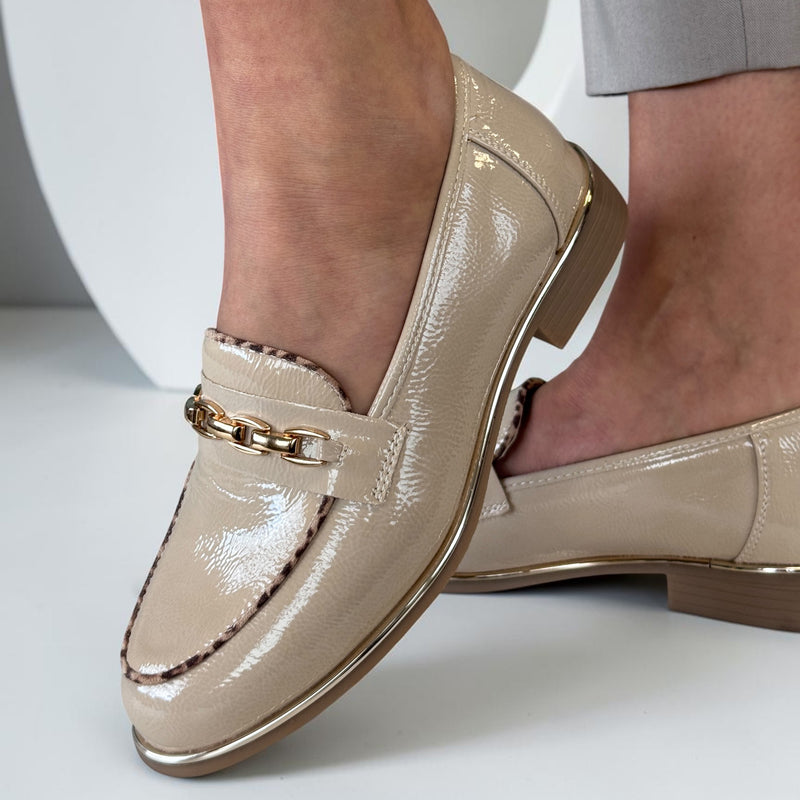 Womens Lunar Mylee Patent Loafer - Beige