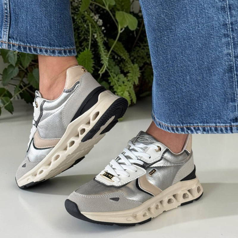 Womens Lloyd & Pryce Barsoum Chrome Metallic Sporty Sole Trainers - Chrome