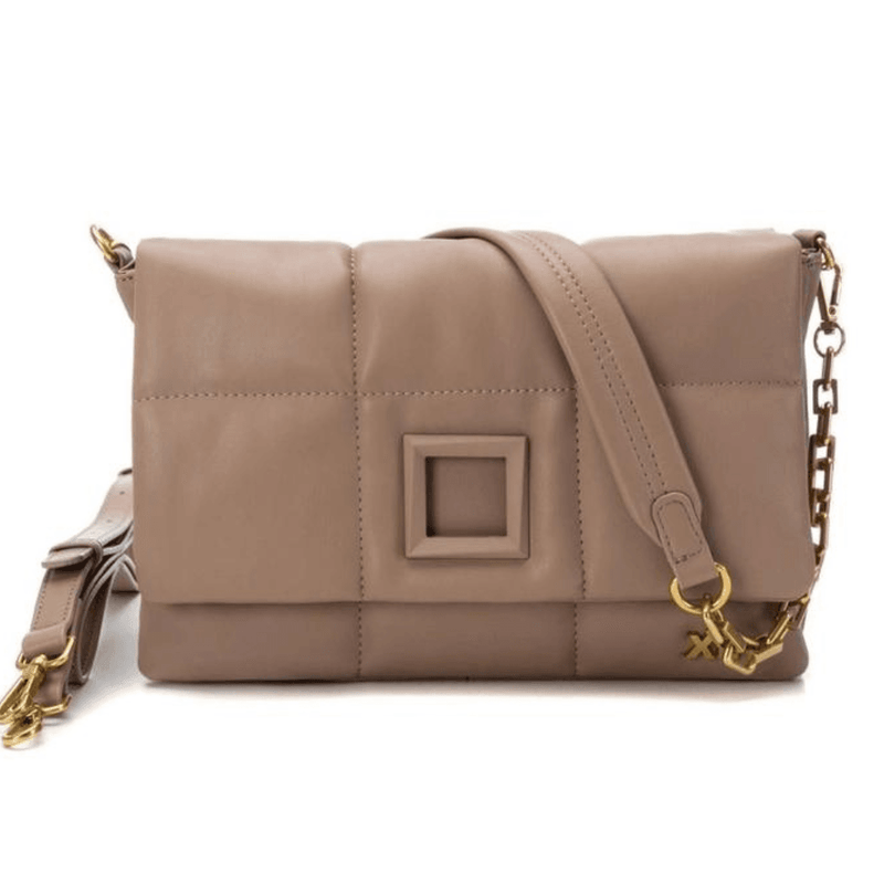 Womens Xti 184241 Beige Quilted Detachable Strap Handbag - Beige Gold