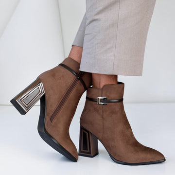 Womens Redz D5909 Taupe Ankle Boots - Taupe
