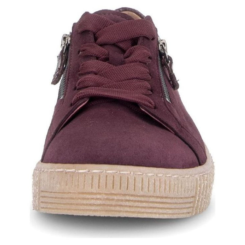 Womens Gabor 6010 Suede Platform Trainers - Mulberry