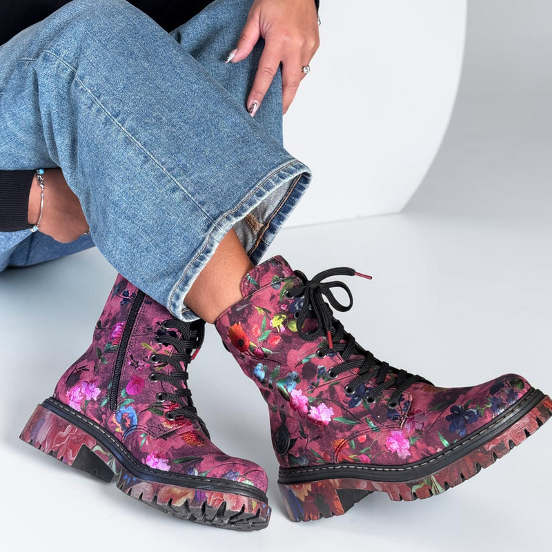 Womens Rieker 72627 Pink Boots - Pink