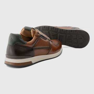 Mens Ambitious SLOW Classic Cognac Trainers - Cognac