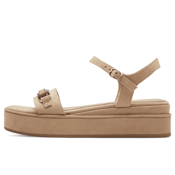 Womens Marco Tozzi 28212 Beige Platform Sandals - Biscuit