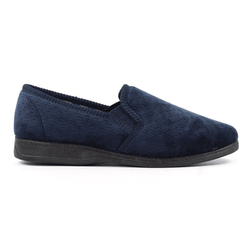 Lazy Dogz Mens Tamar Velvet Slippers - Navy