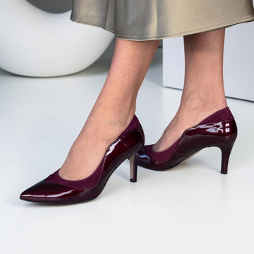 Womens Emis 8548 Court Shoes - Burgundy Patent