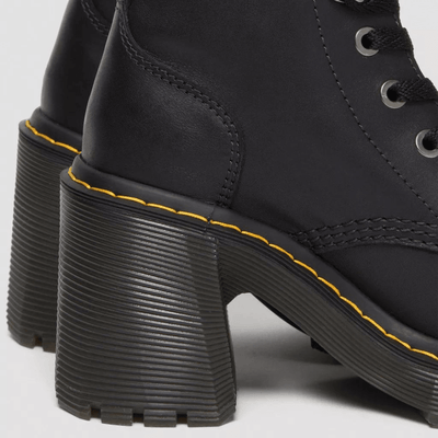 Womens Dr Martens Jesy Sendal Leather Heel Boots - Black