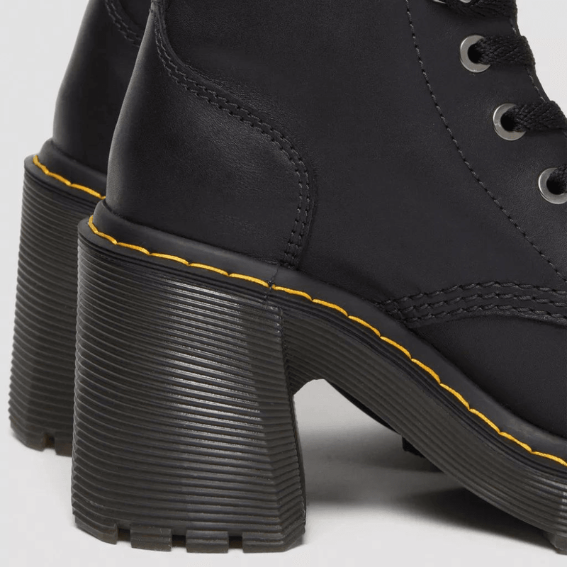 Womens Dr Martens Jesy Sendal Leather Heel Boots - Black