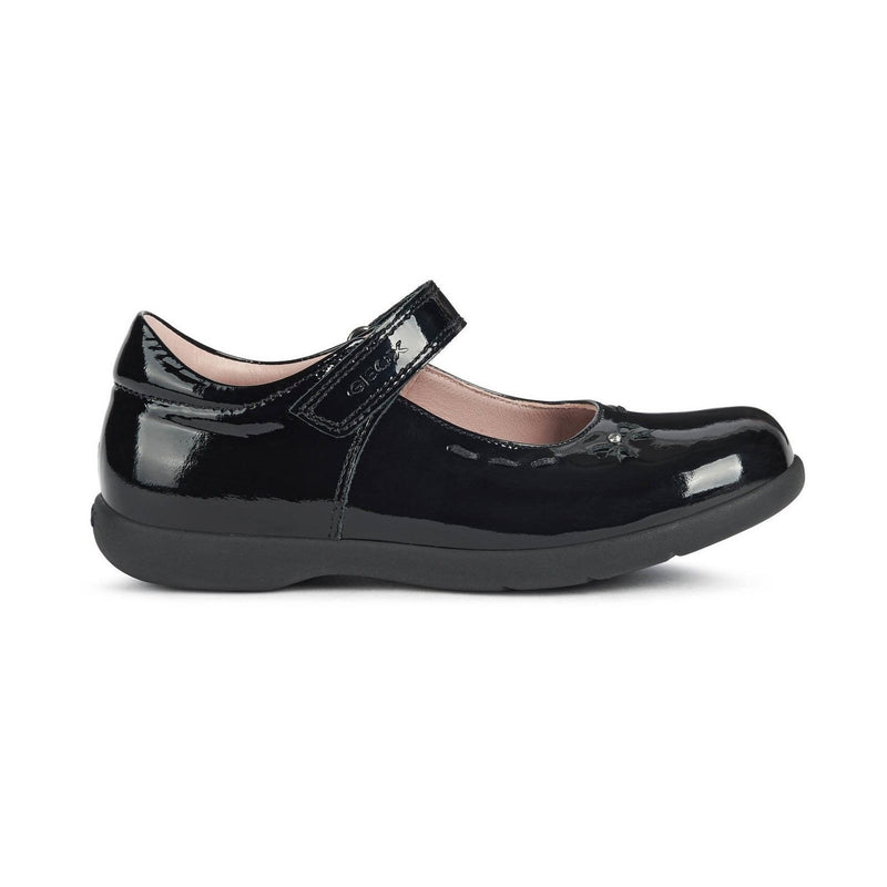 Infant Girls Geox Naimara Black Patent School Shoes - Black Patent