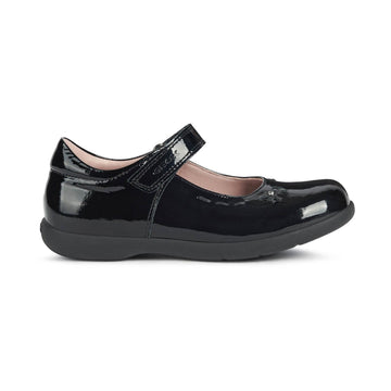 Junior Girls Geox Naimara Black Patent School Shoes - Black Patent