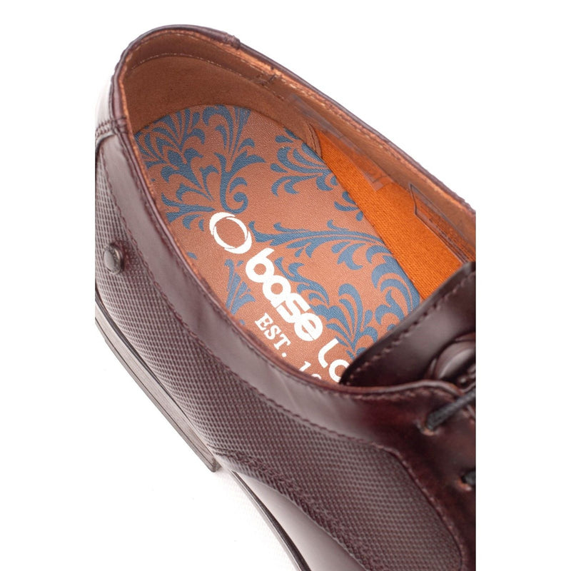 Mens Base London Dome Formal Lace-up Shoes - Burnt Brown