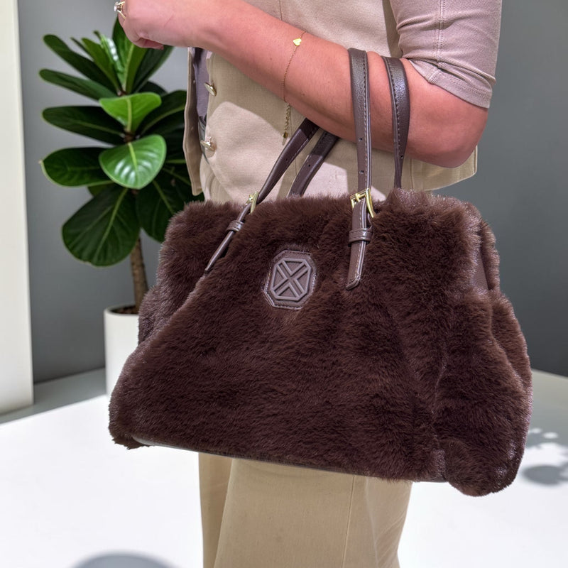 Womens Xti 184716 Fur Handbag - Brown