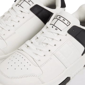 Womens Tommy Hilfiger The Brooklyn Mixed Texture Trainers - White and Black