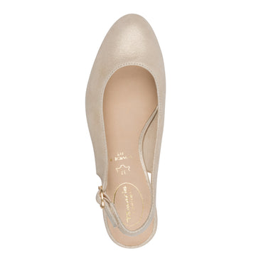 Womens Jana 89500 Beige Heels - Beige Gold