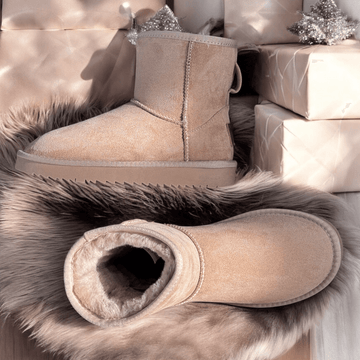 Womens Xti 143233 Fur Lined Booties - Beige Gold