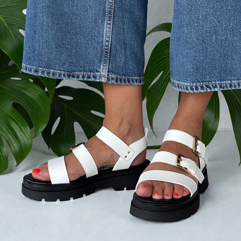 Womens Una Healy Something Sandals - Piano Key White