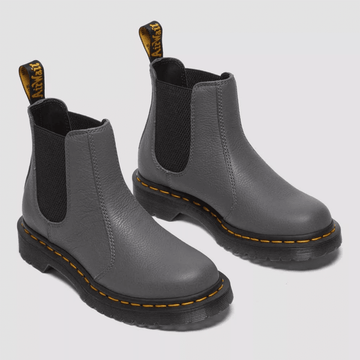Womens Dr Martens 2976 Gunmetal Virginia Leather Chelsea Boots - Grey