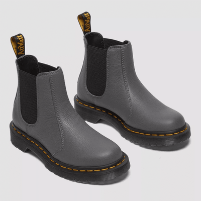 Womens Dr Martens 2976 Gunmetal Virginia Leather Chelsea Boots - Grey