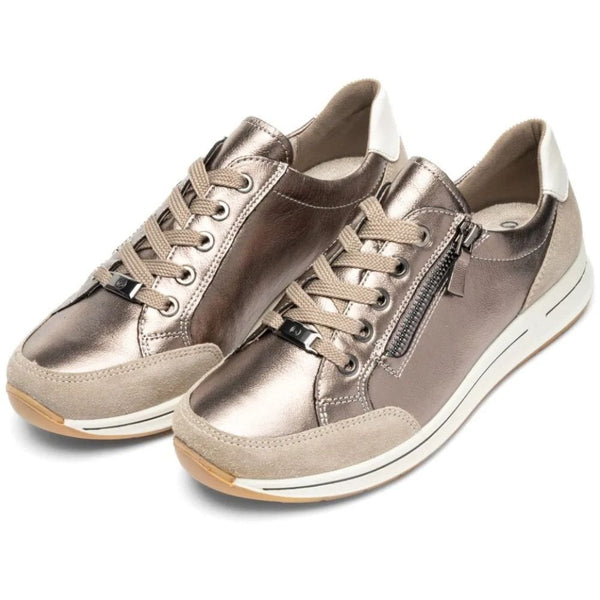 Womens Ara Osaka Side Zip Trainers - Cashmere Pewter