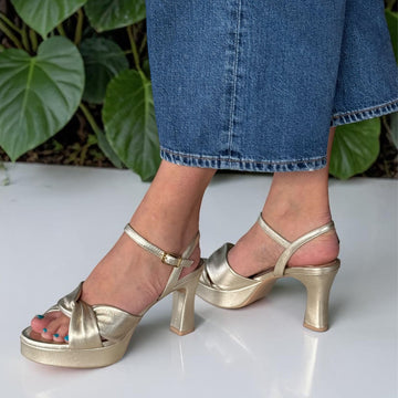 Womens Unisa Onoa Heeled Sandals - Platino Gold