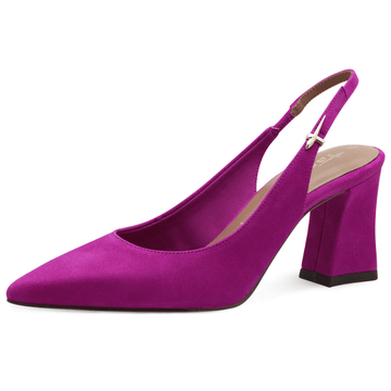 Womens Tamaris 29633 Slingback Block Heels - Dark Pink