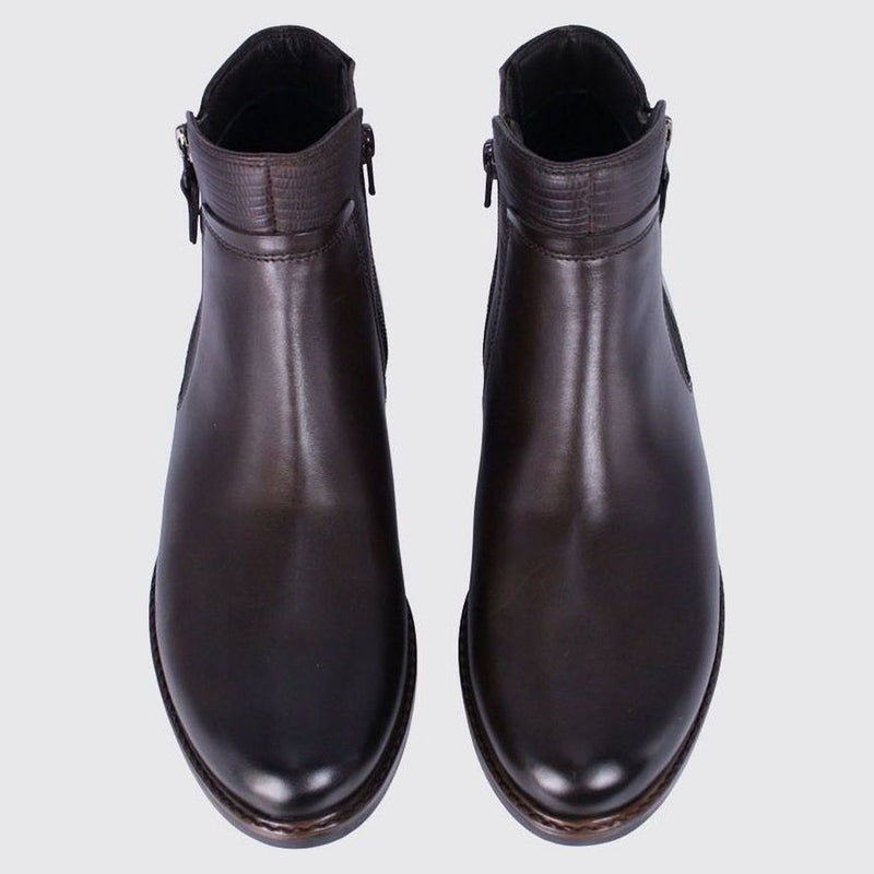 Womens Dubarry Cierra Leather Ankle Boots - Mahogany