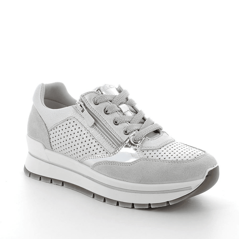 Womens Igi & Co 7660744 Silver Side Zip Wedge Trainers - Silver