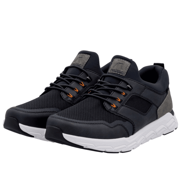 Mens Rieker 09102 Navy Knit Elasticated Lace Trainers - Navy