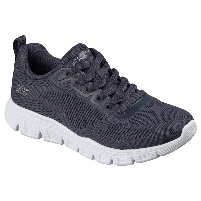 Womens Skechers 117700 Engineered Knit Lace Up Bobs B Lite Trainer - Dark Navy