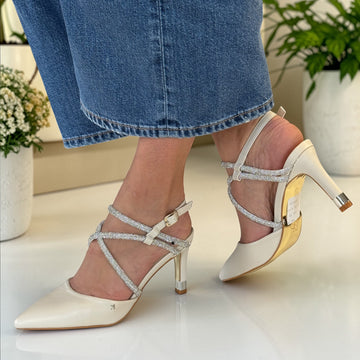 Womens Kate Appleby Hursley Criss Cross Diamante Strapped High Heels Heels - Almond