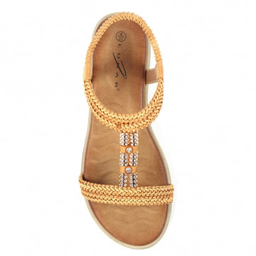 Womens Lunar JLH502 Portofino Sandals - Camel