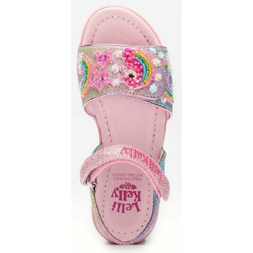 Lelli Kelly Girls Unicorn Velcro Sandals - Pink