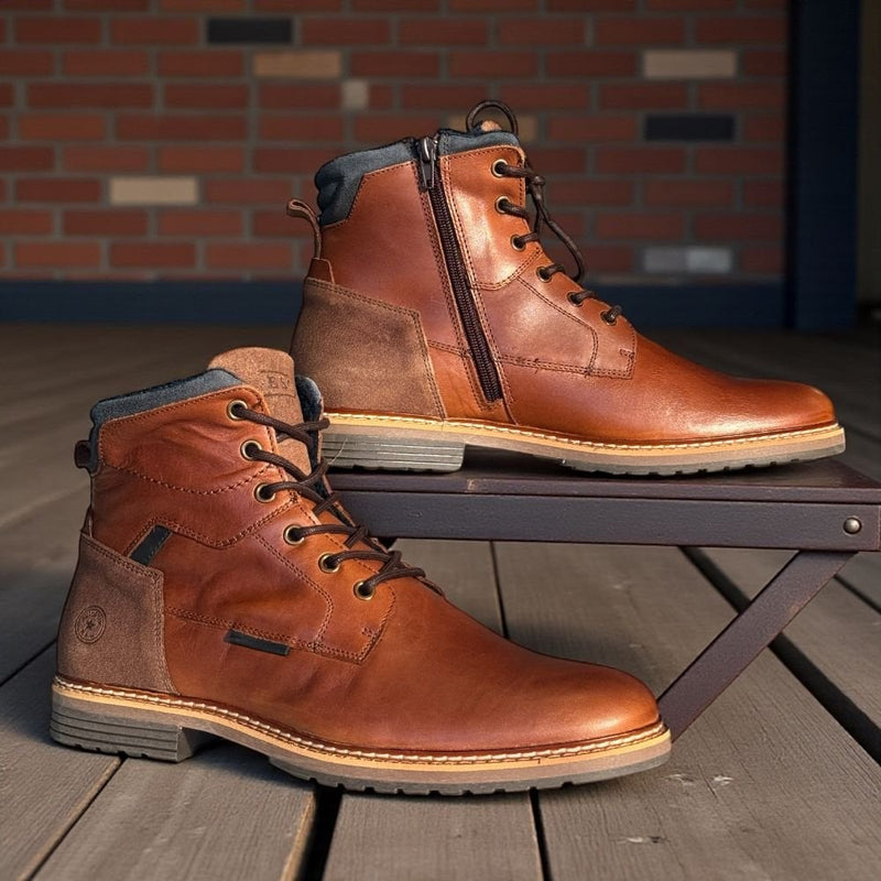 Escape Mens Kingsfield Laced Ankle Boots - Brandy