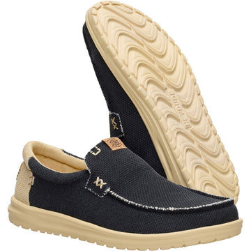 Mens Heydude Mikka Braided Black Boulder Tan Casual Slip-On Shoe - Black Boulder Tan