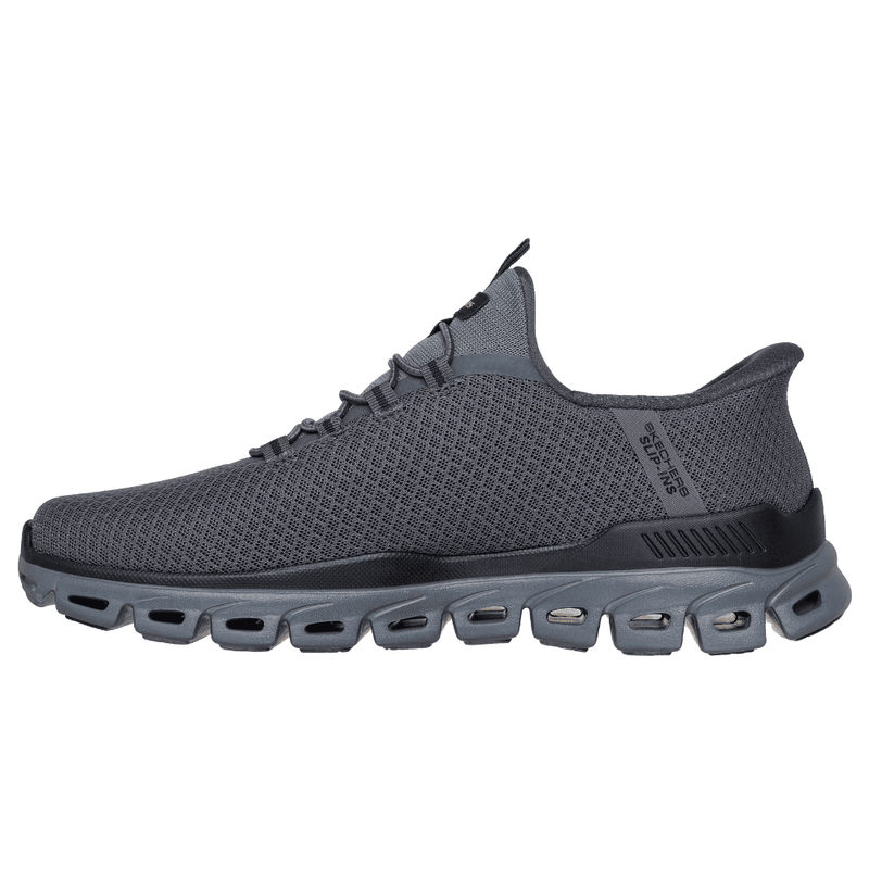 Mens Skechers Slip Ins Glide Step Sole Trainers - Charcoal