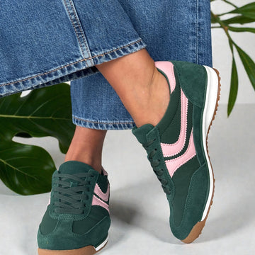 Womens Redz Gasol Gum Sole Trainers - Green Multi