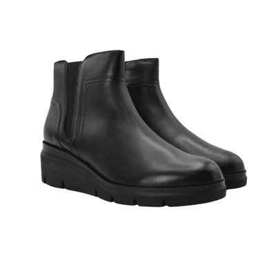 Dubarry Womens Eden Leather Wedge Ankle Boots - Black - Black