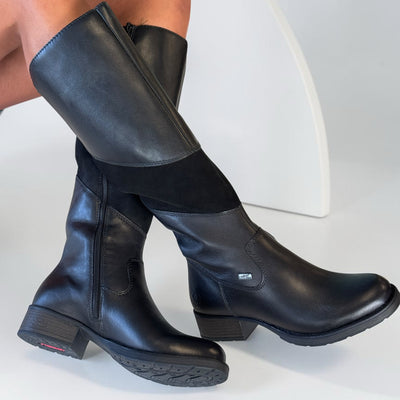 Womens Rieker Z9566 Black Long Boots - Black