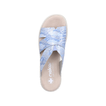 Womens Rieker V4989 Blue Wedge Sandal - Blue