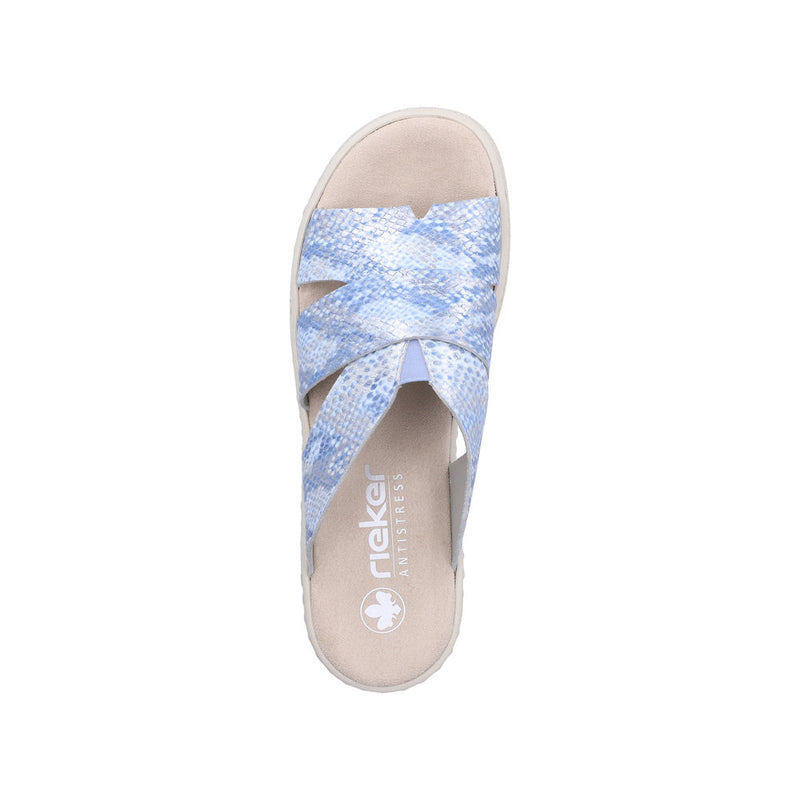 Womens Rieker V4989 Blue Wedge Sandal - Blue
