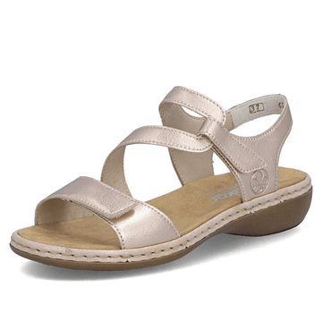 Womens Rieker 659C7 Rose Gold Velcro Loop Sandals - Rose Gold