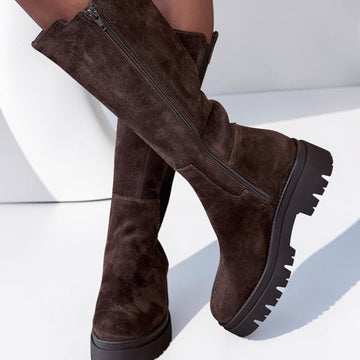 Womens Tamaris 25608 Long Boots - Mocca Suede