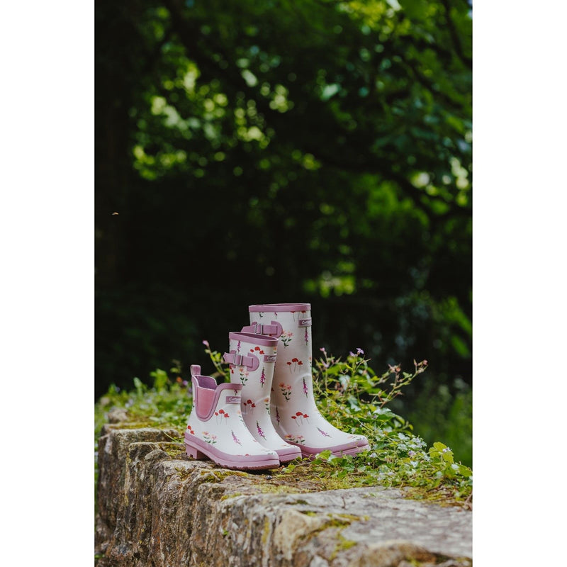 Womens Cotswold Wildflower Ankle Wellingtons - Pink