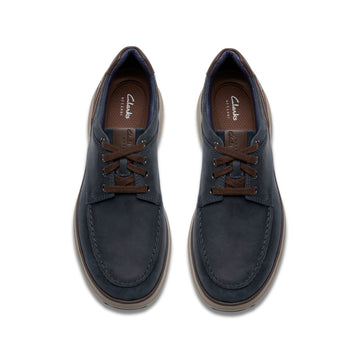 Mens Clarks Mullan Moc Casual Lace-up Shoe - Navy Leather