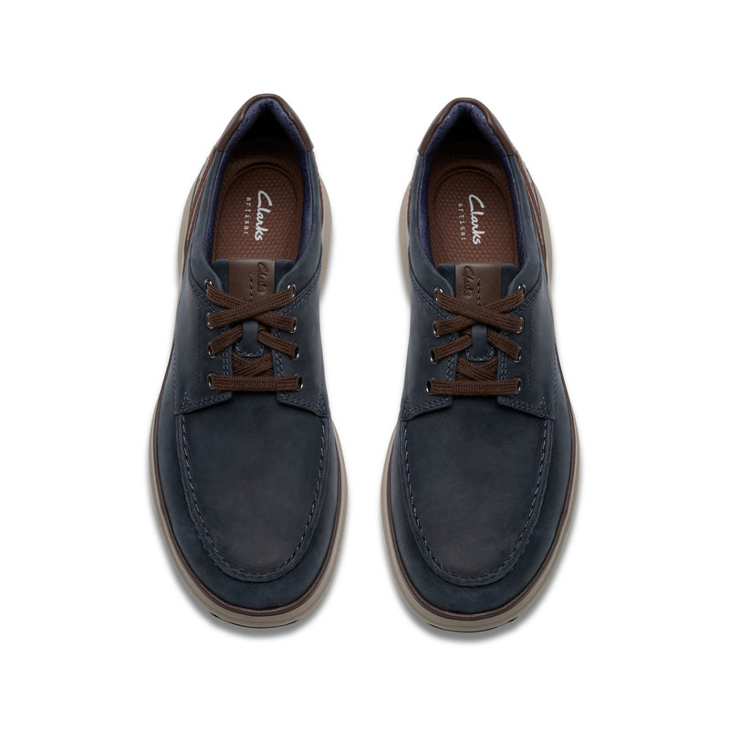 Mens Clarks Mullan Moc Casual Lace-up Shoe - Navy Leather