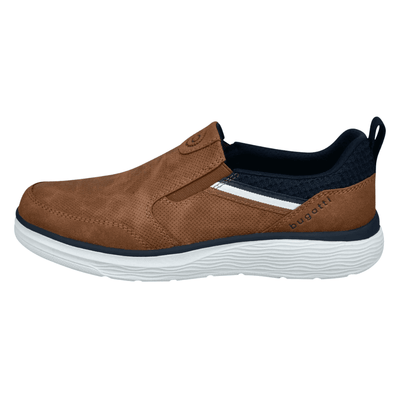 Bugatti Mens ASE62 Perforated Slip On Shoes - Cognac