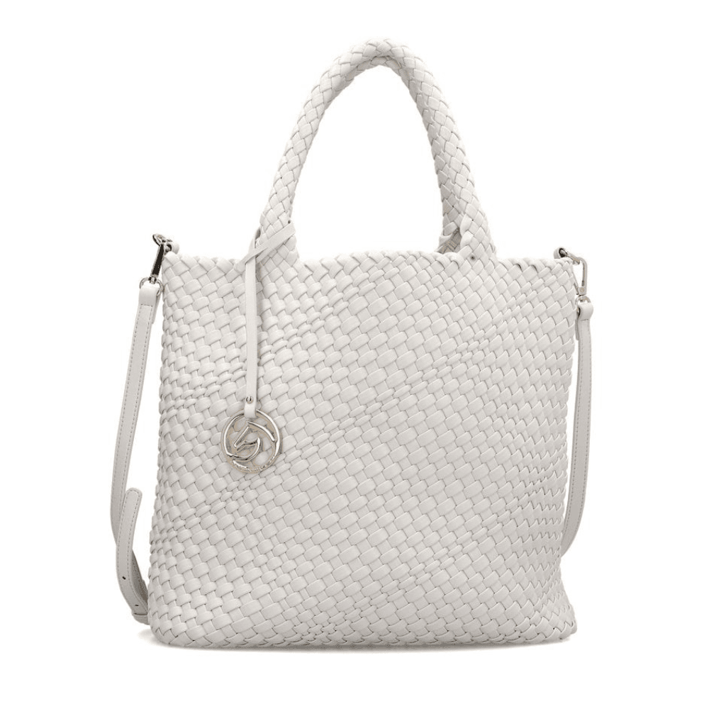 Womens Remonte Q0761 White Woven Tote Bag